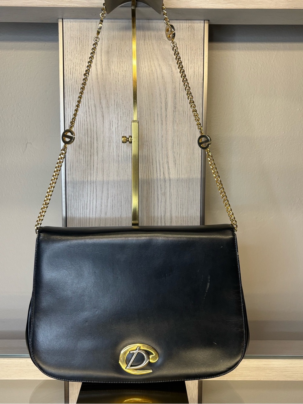 Final Price~Dior Vintage CD Flap Shoulder Bag with Attached Coin Purse w/COA